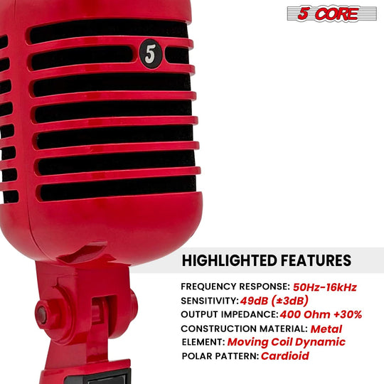 Dynamic mic with durable design and excellent sound clarity, perfect for live performances and vocal recordings