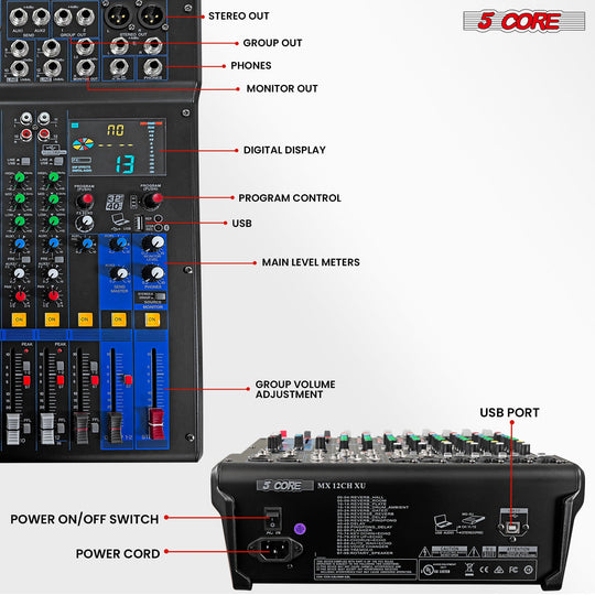 Feature-rich sound board with advanced controls for professional audio mixing